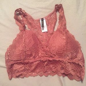 Rose Gold colored racerback bralette